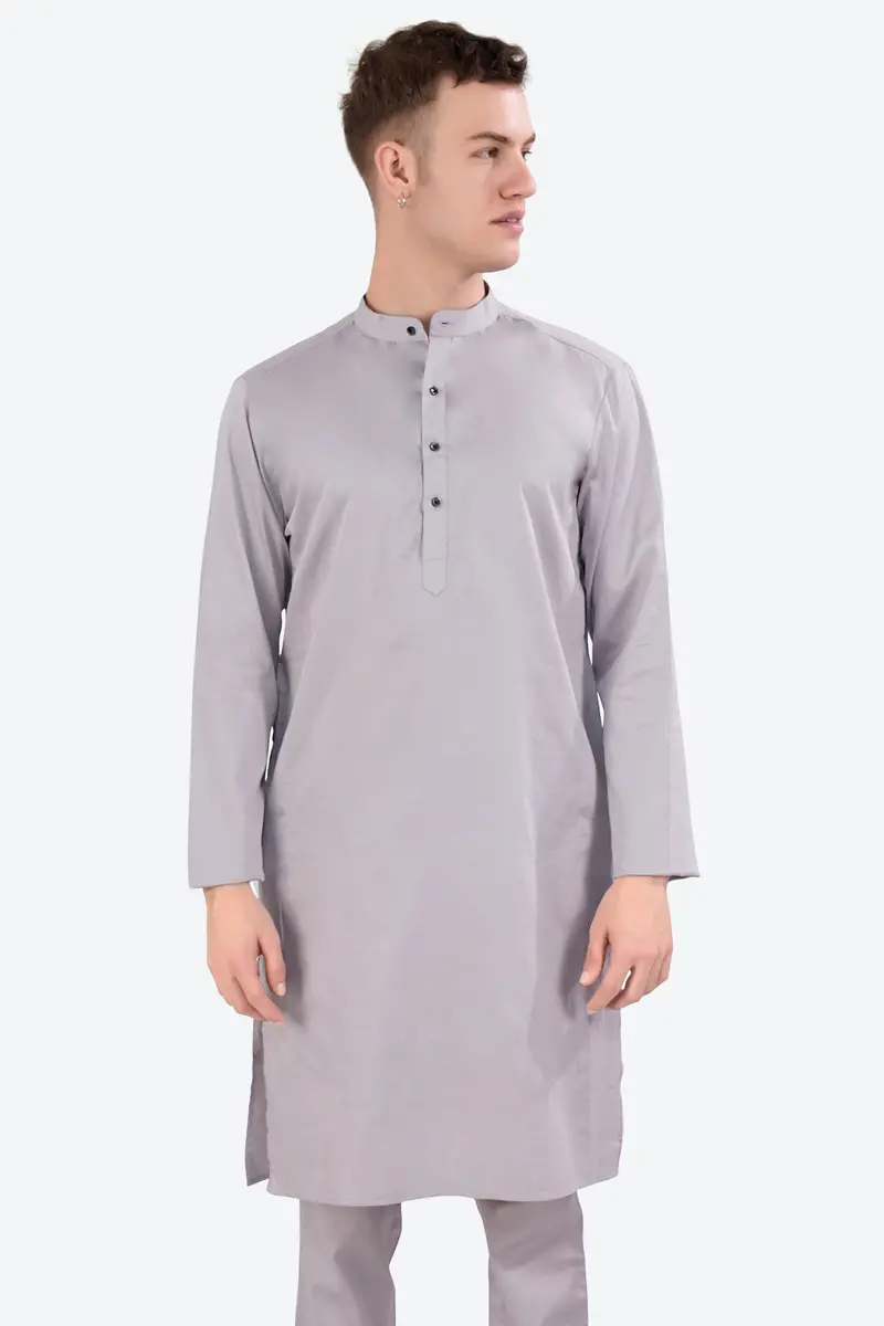 Pale Slate Lavender Subtle Sheen Super Soft Premium Cotton Kurta 2