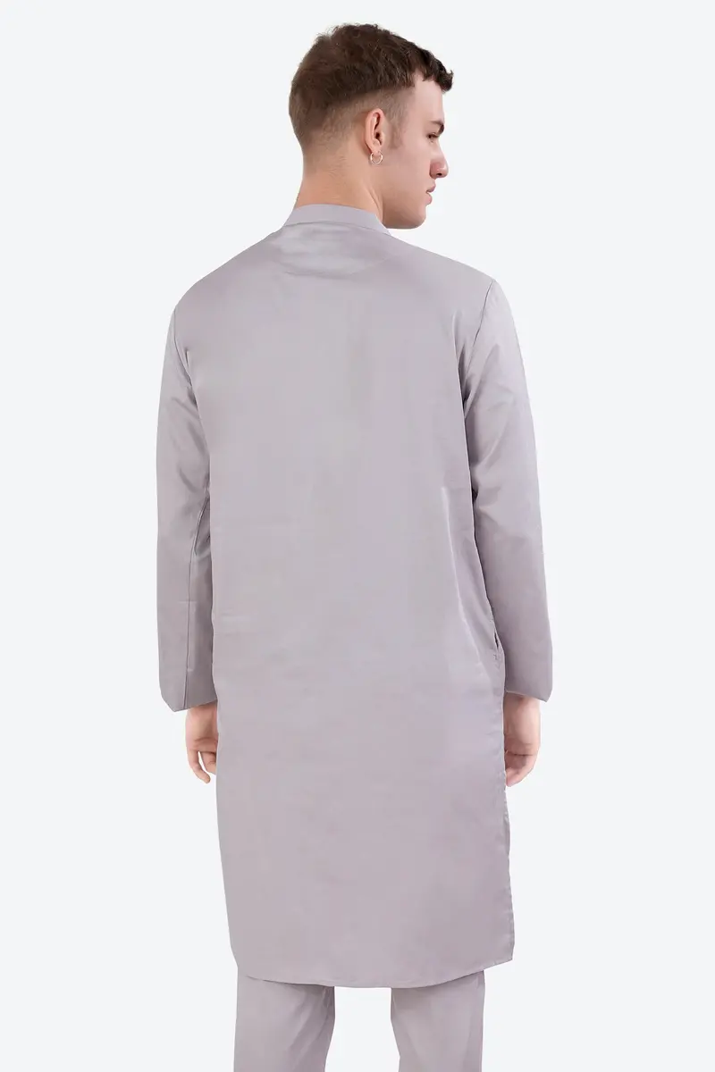 Pale Slate Lavender Subtle Sheen Super Soft Premium Cotton Kurta 7