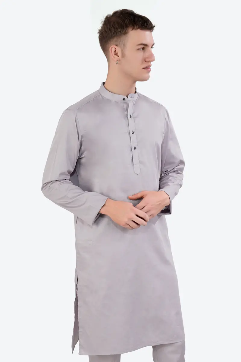 Pale Slate Lavender Subtle Sheen Super Soft Premium Cotton Kurta Set 6