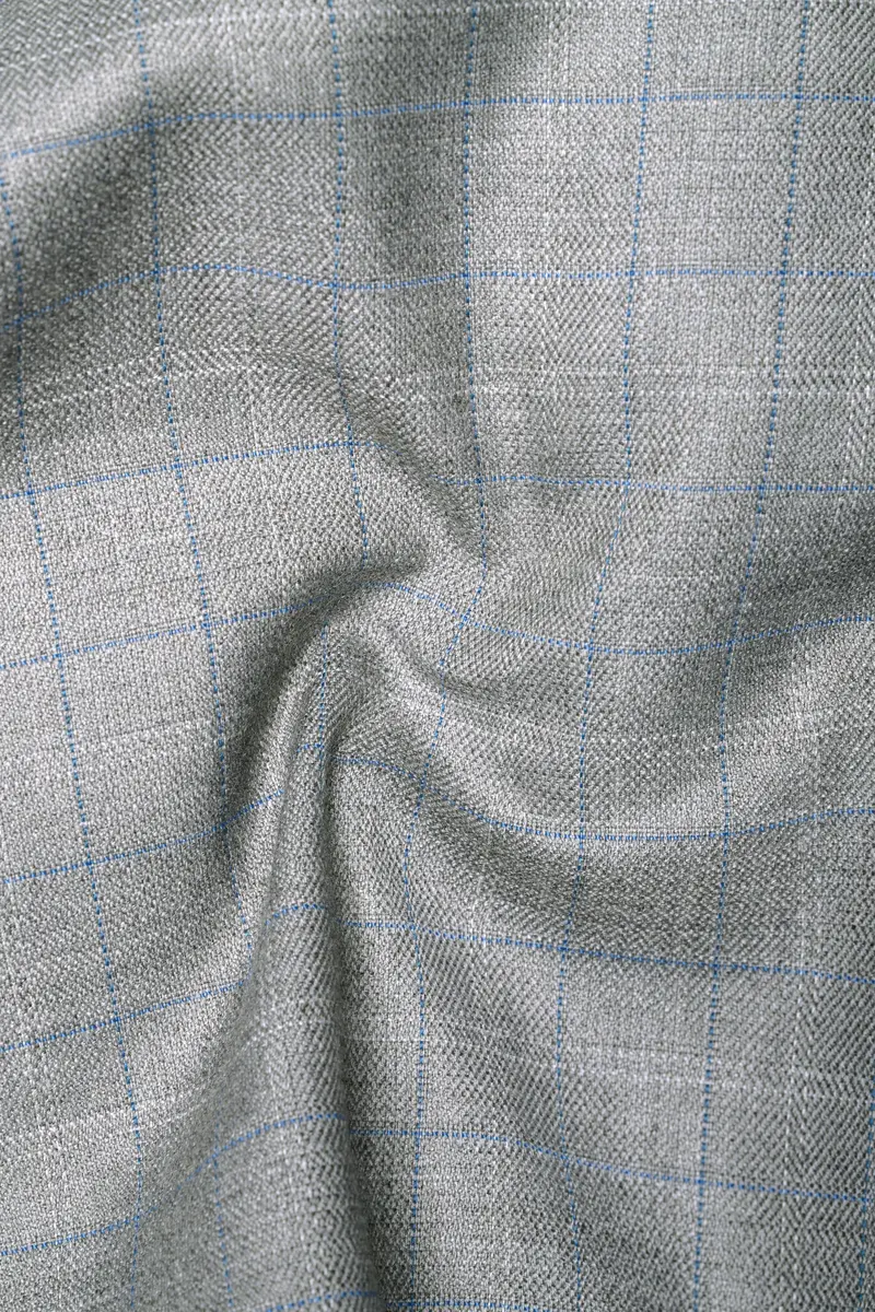 Pale Slate Plaid Double-Breasted Woolrich Sports Blazer 3