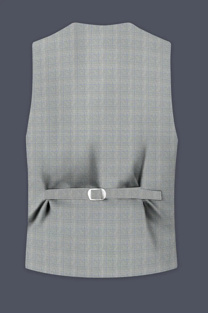Pale Slate Plaid Woolrich Sports Waistcoat 4