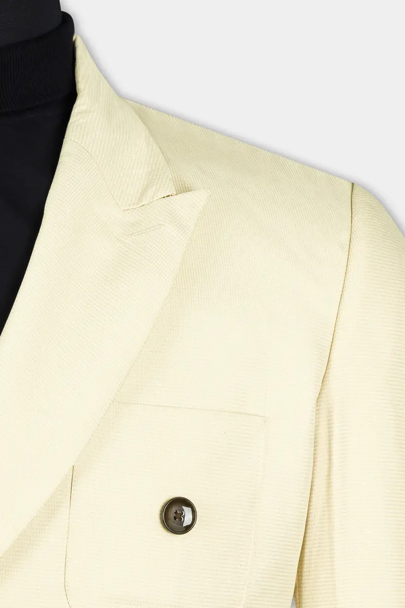 Pale Spring Cream Double-Breasted Sports Blazer 4