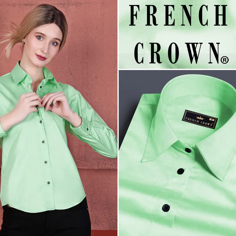 Pale Teal Green Premium Cotton Shirt 1