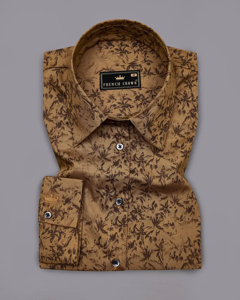Palliser Brown Ditsy Printed Premium Cotton Shirt 2