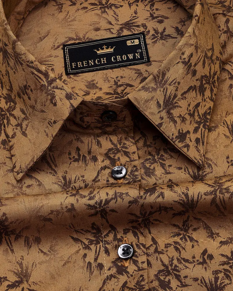 Palliser Brown Ditsy Printed Premium Cotton Shirt 4