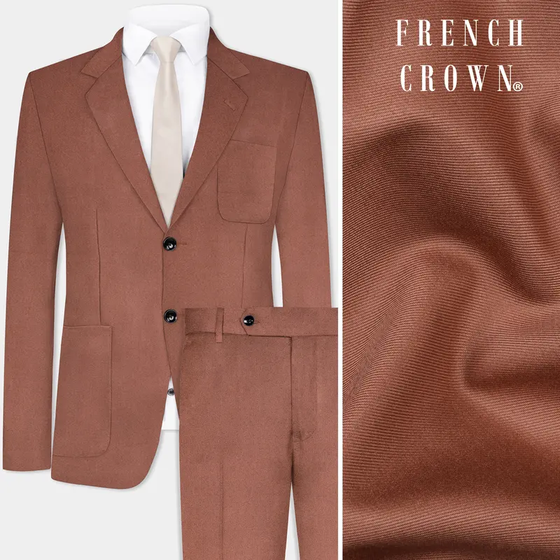 Palliser Brown Wool Rich Single Breasted Sports Suit 1