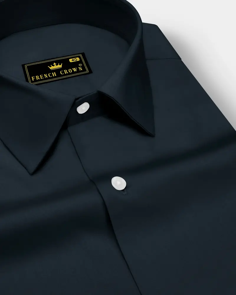 Palzen-Arsenic Gray Subtle Sheen Super Soft Premium Cotton Dress Shirt 1