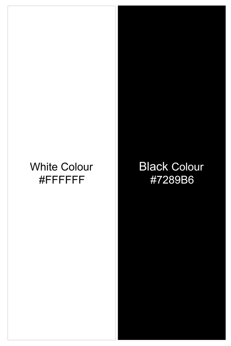 Panoro-Bright White And Jade Black Windowpane Subtle Sheen Super Soft Premium Cotton Dress Black Cuff Collar Shirt 7