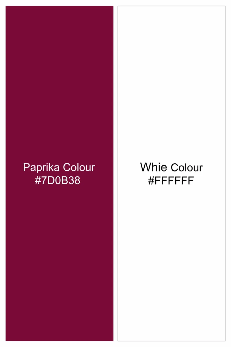 Paprika Maroon Dobby Textured Premium Giza Cotton Shirt 5