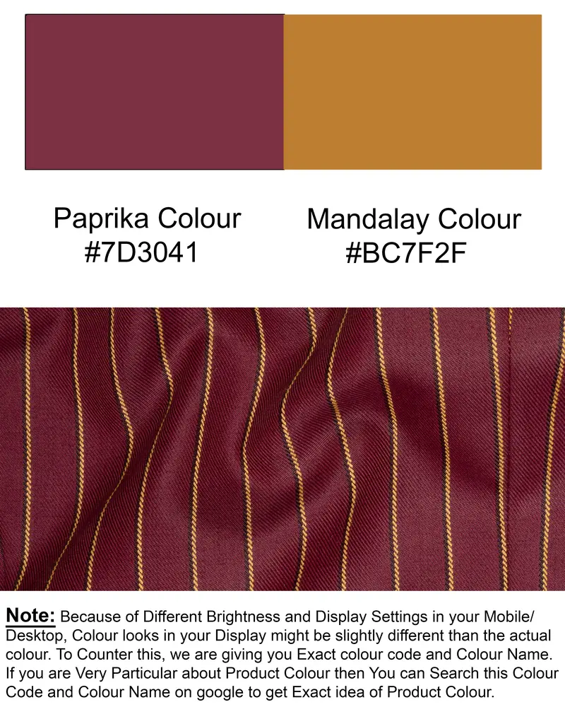 Paprika Maroon Striped Cross Placket Wool Rich Bandhgala Blazer 11