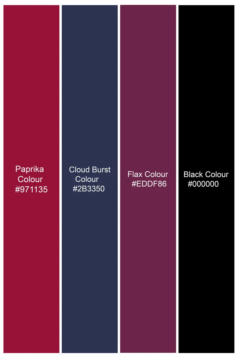 Paprika Red And Cloud Burst Blue Twill Plaid Premium Cotton Shirt 5