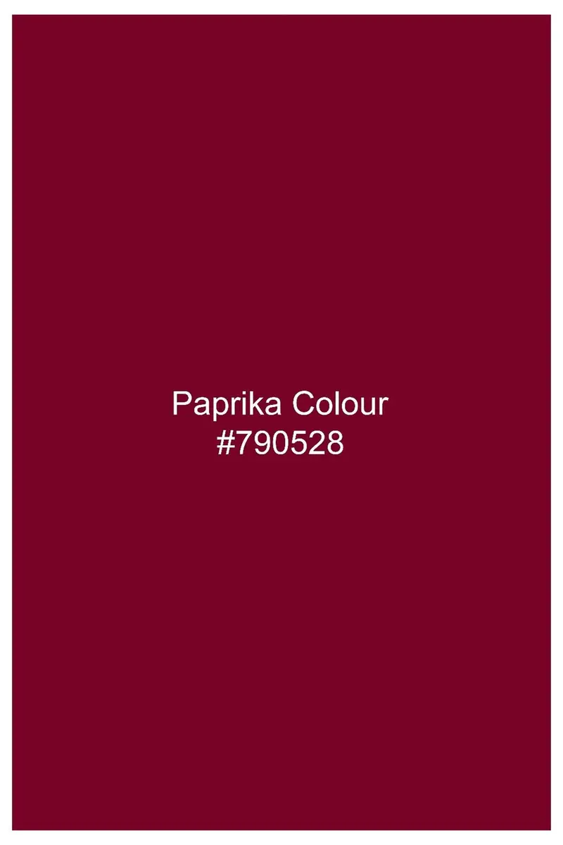 Paprika Red Holly Jolly Hand Painted Subtle Sheen Super Soft Premium Cotton Designer Shirt 10