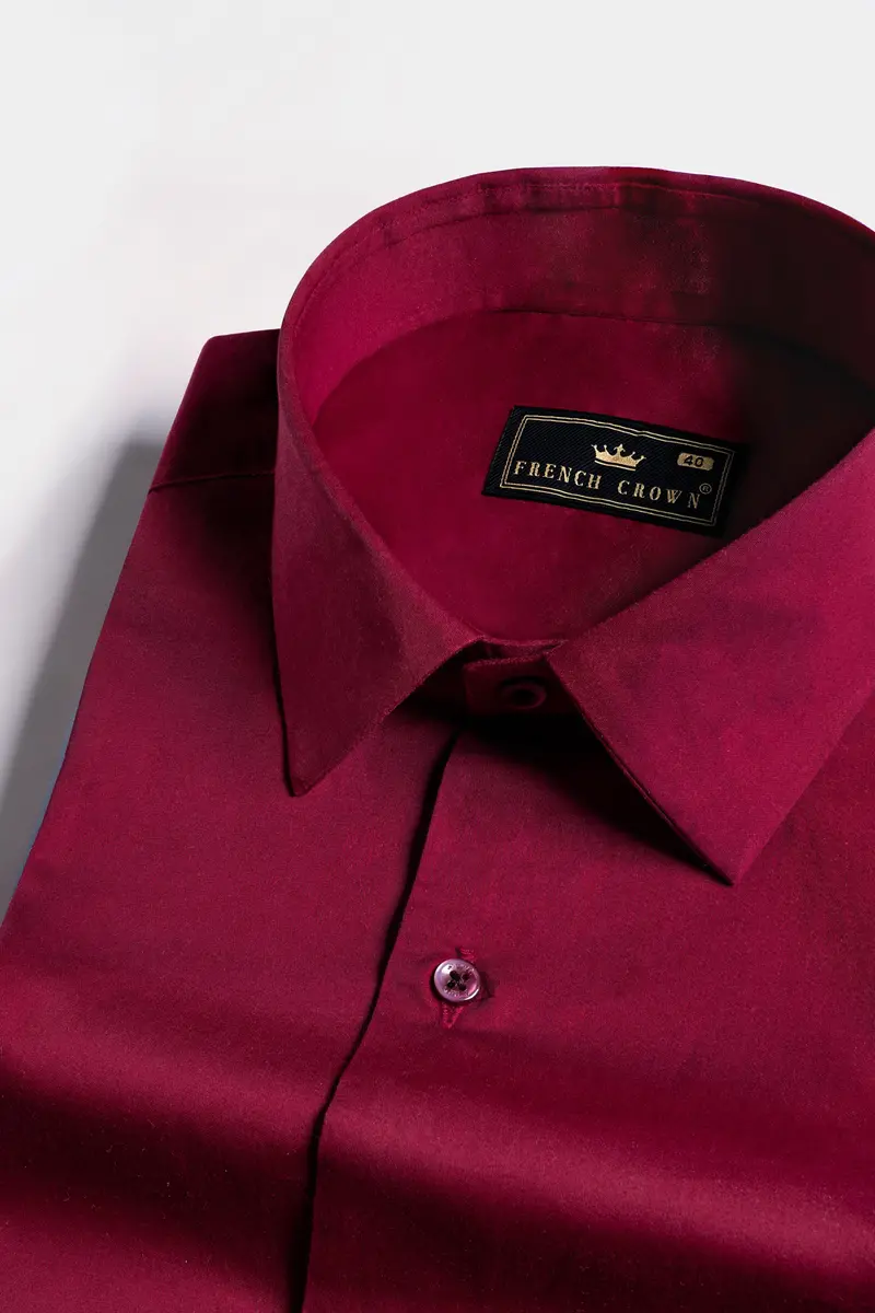 Paprika Red Holly Jolly Hand Painted Subtle Sheen Super Soft Premium Cotton Designer Shirt 4