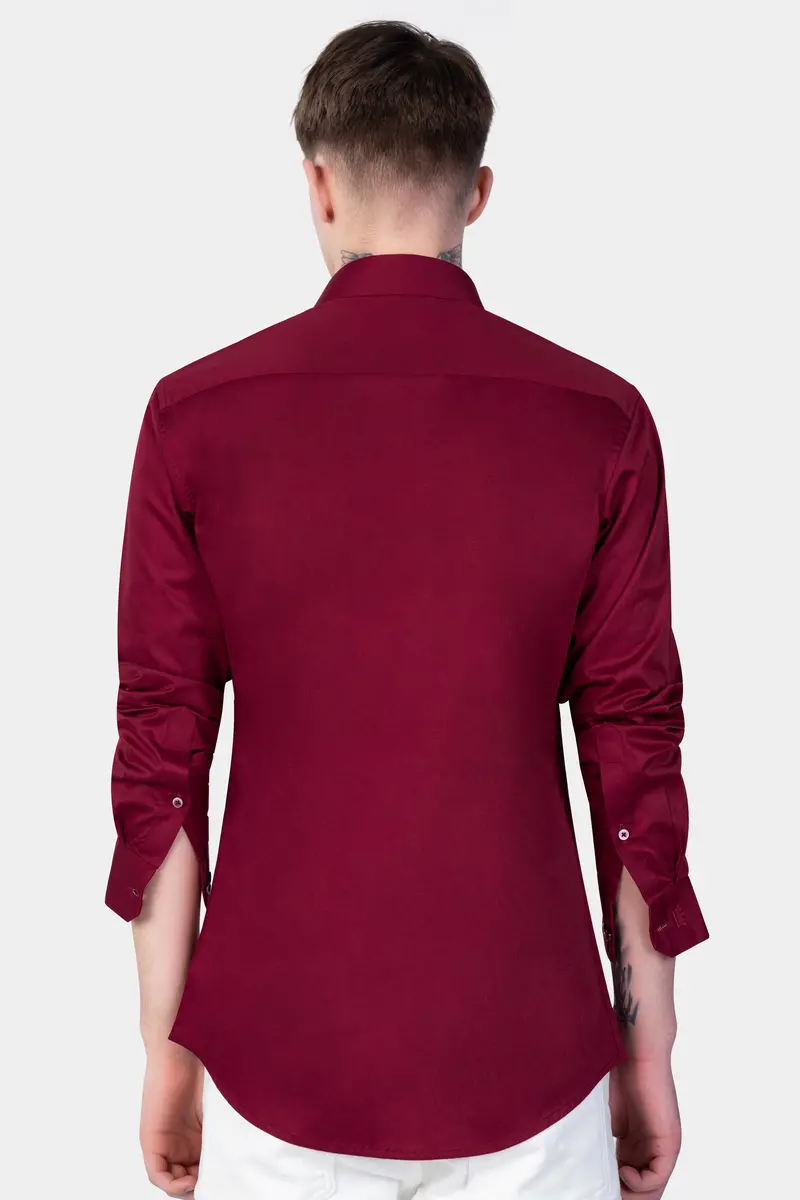 Paprika Red Holly Jolly Hand Painted Subtle Sheen Super Soft Premium Cotton Designer Shirt 9