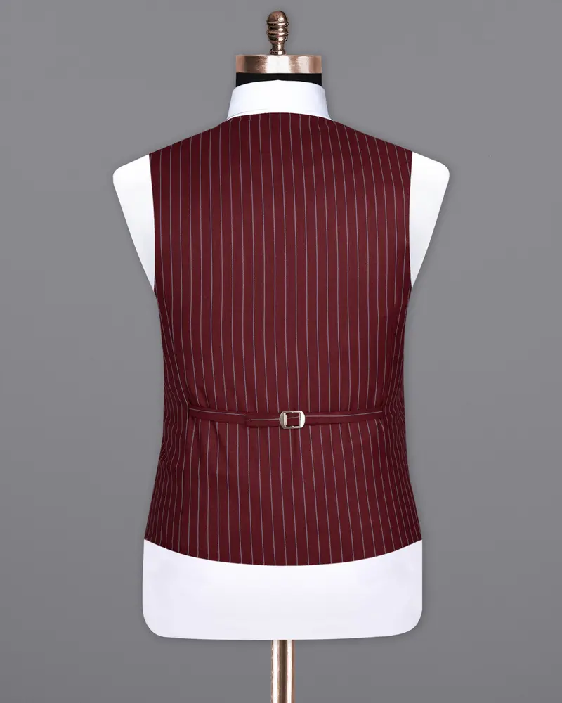 Paprika Red Striped Wool Rich Waistcoat 6