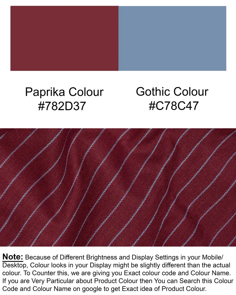 Paprika Red Striped Wool Rich Waistcoat 7