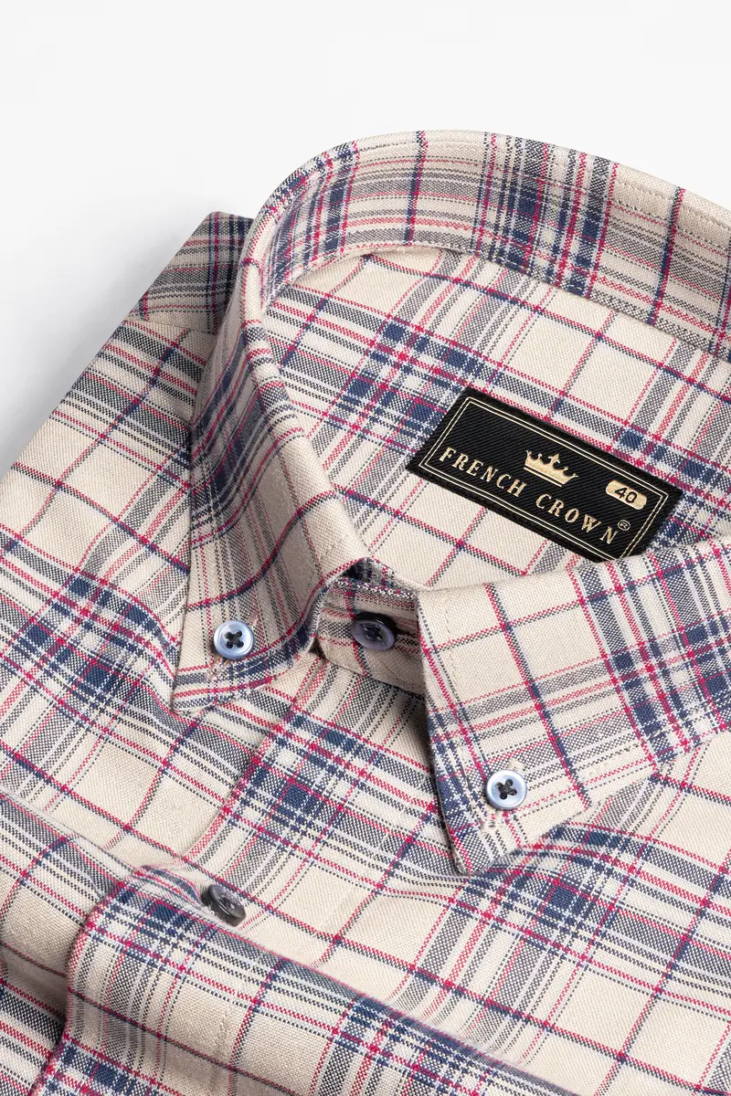 Parchment Brown Plaid Royal Oxford Button Down Shirt 2