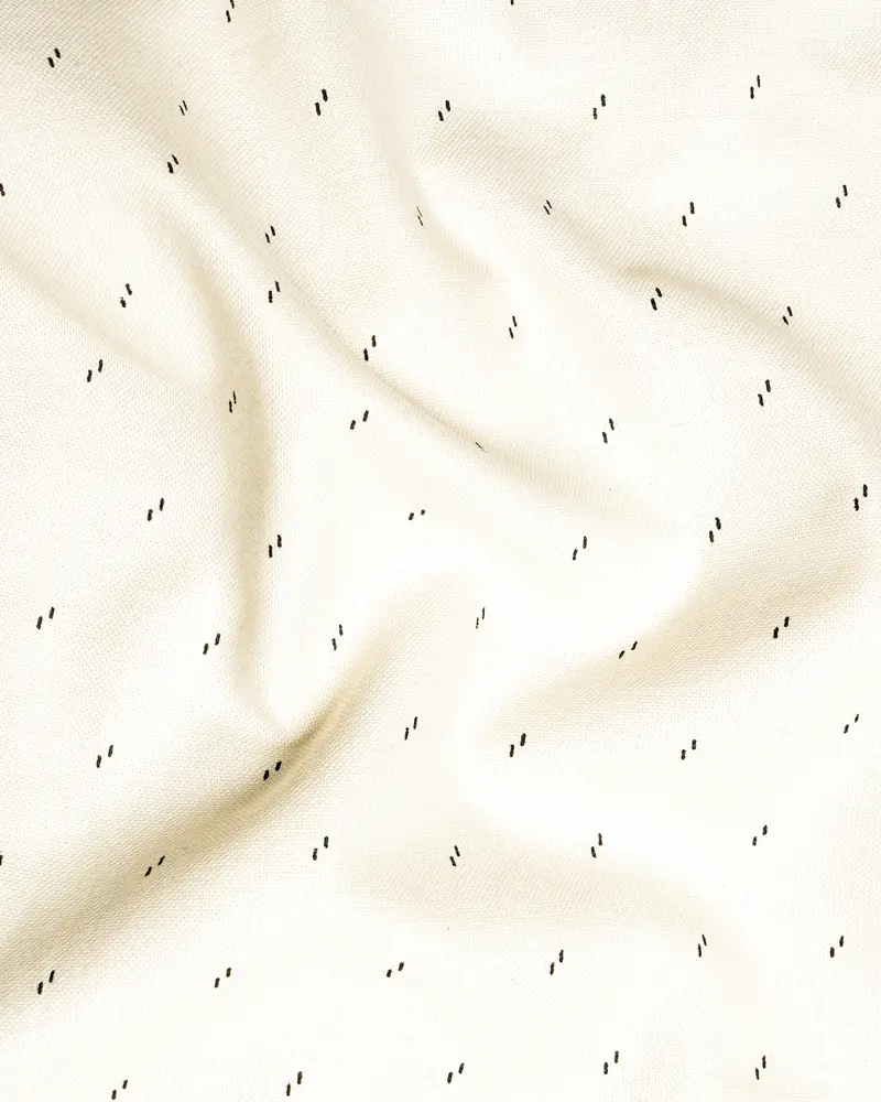 Parchment Cream With Black Textured Royal Oxford Shirt 3
