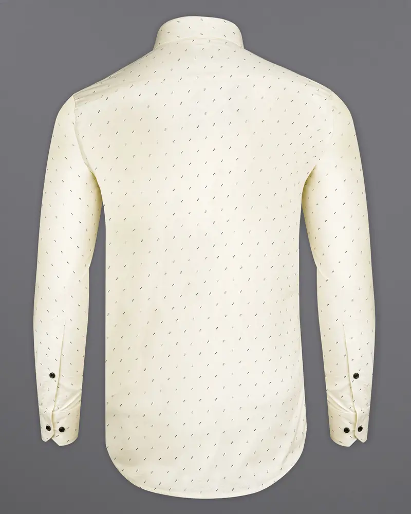 Parchment Cream With Black Textured Royal Oxford Shirt 8