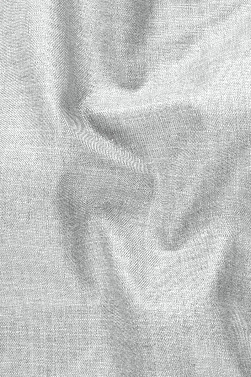 Pastel Gray Textured Wool Blend Double Breasted Sports Suit 3