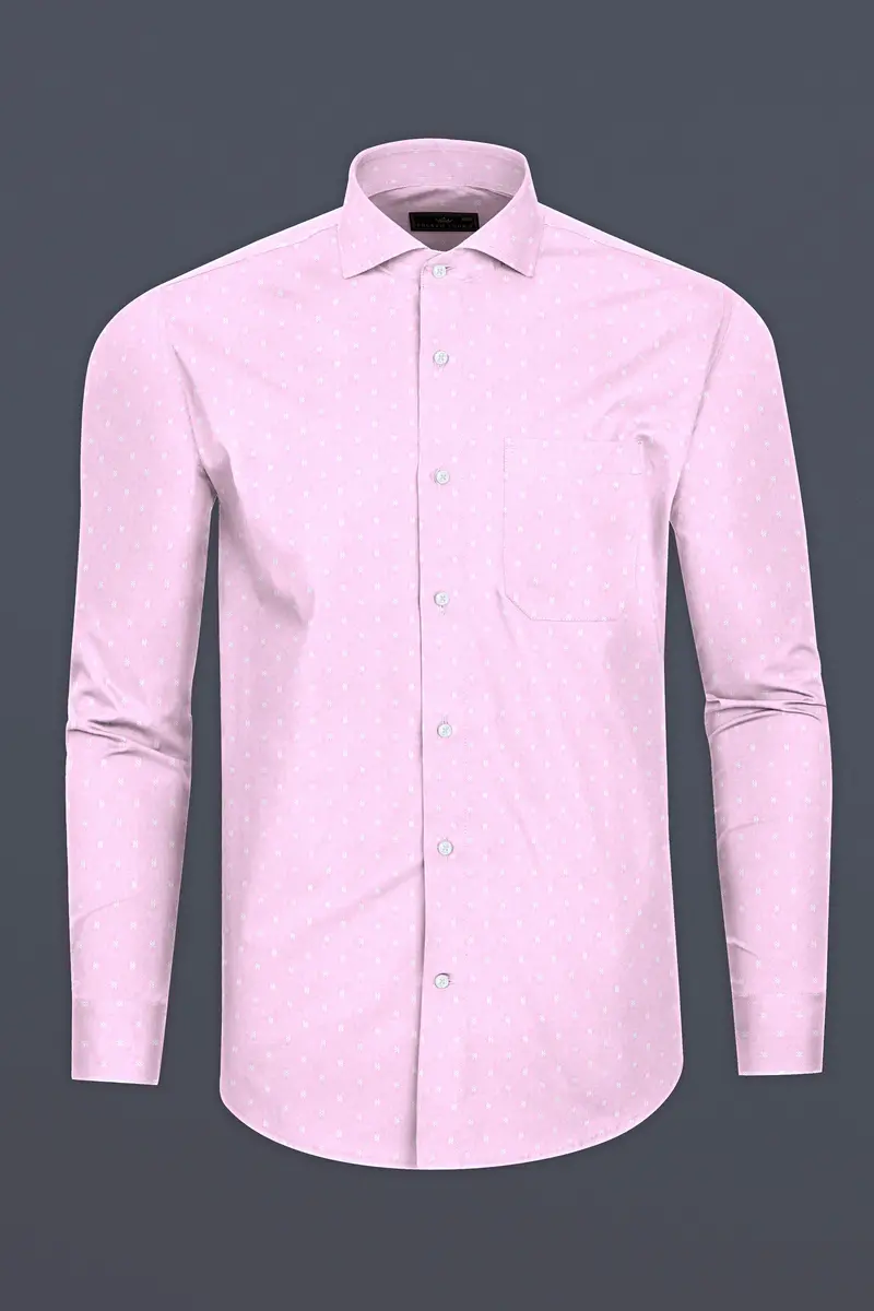 Pastel Pink Dobby Textured Premium Giza Cotton Shirt 4