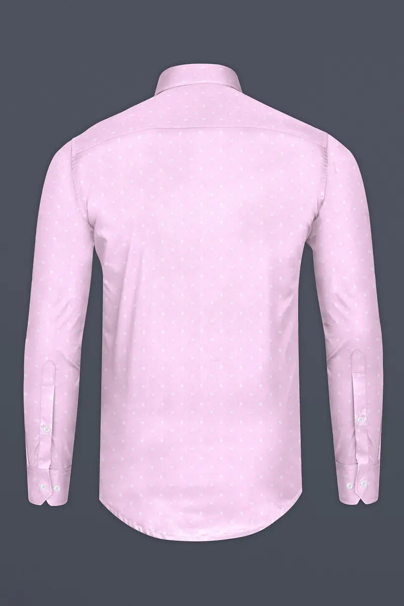 Pastel Pink Dobby Textured Premium Giza Cotton Shirt 5
