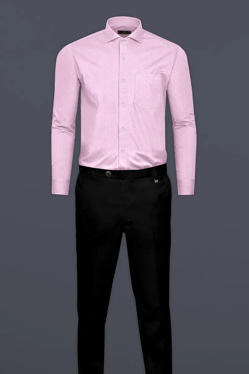 Pastel Pink Dobby Textured Premium Giza Cotton Shirt 6