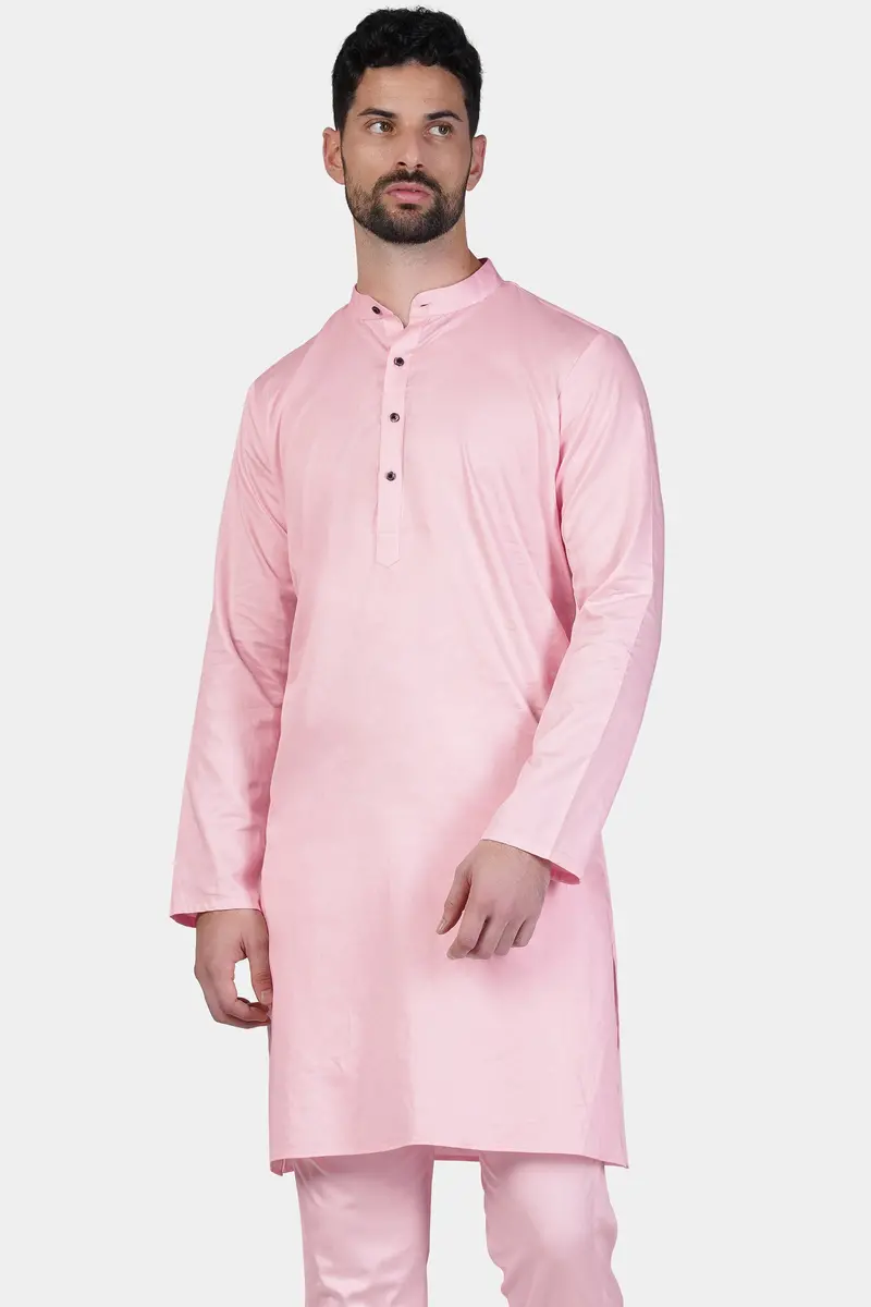 Pastel Pink Subtle Sheen Super Soft Premium Cotton Kurta 2