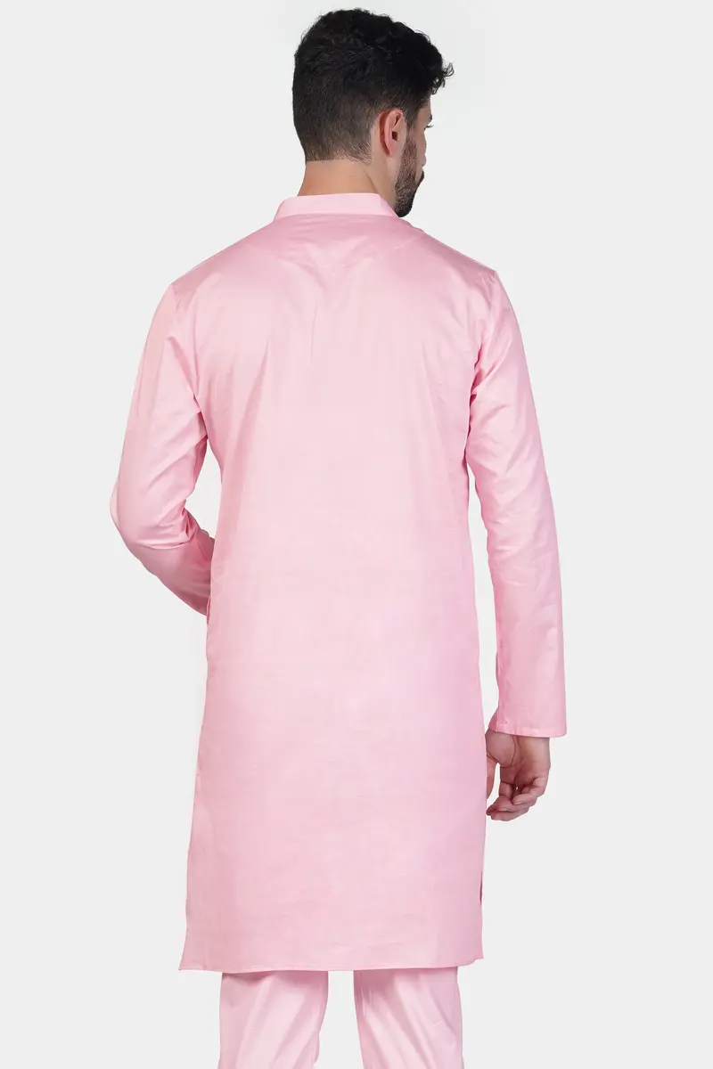 Pastel Pink Subtle Sheen Super Soft Premium Cotton Kurta 7