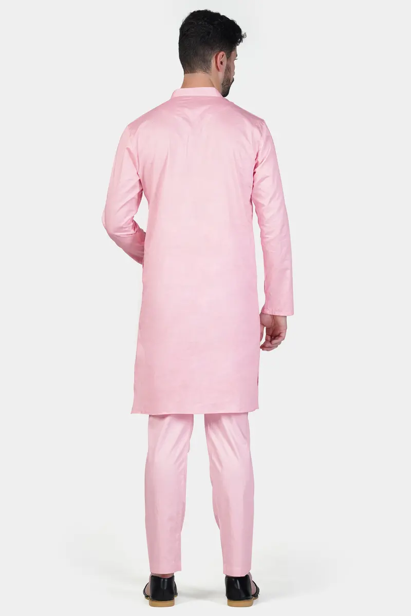 Pastel Pink Subtle Sheen Super Soft Premium Cotton Kurta 9