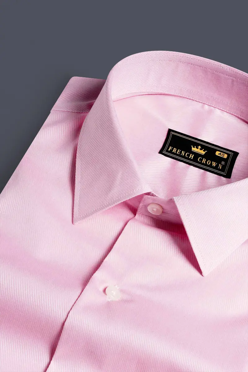 Pastel Pink Twill Premium Cotton Shirt 1