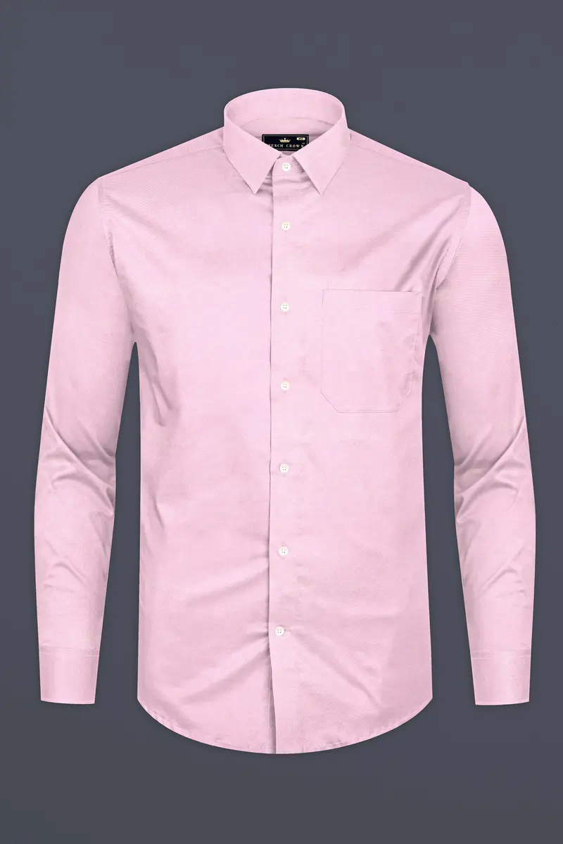 Pastel Pink Twill Premium Cotton Shirt 4