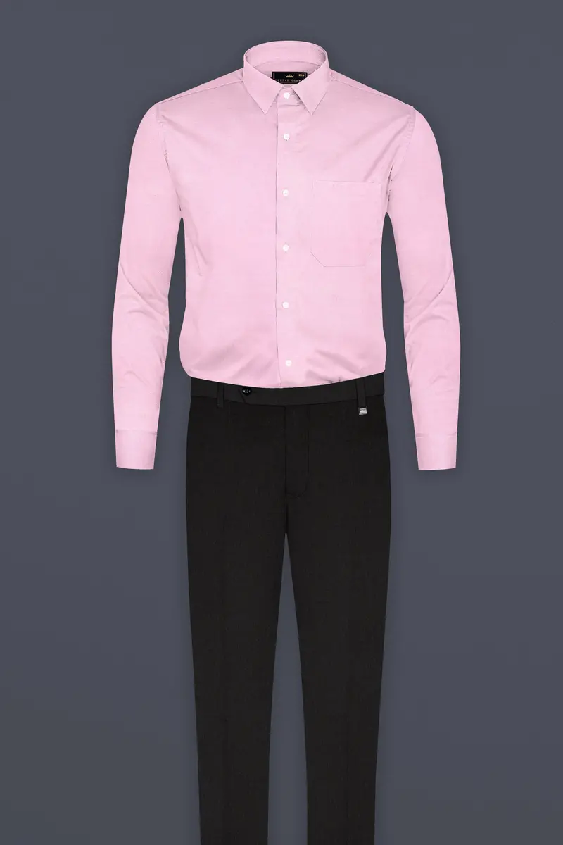 Pastel Pink Twill Premium Cotton Shirt 6