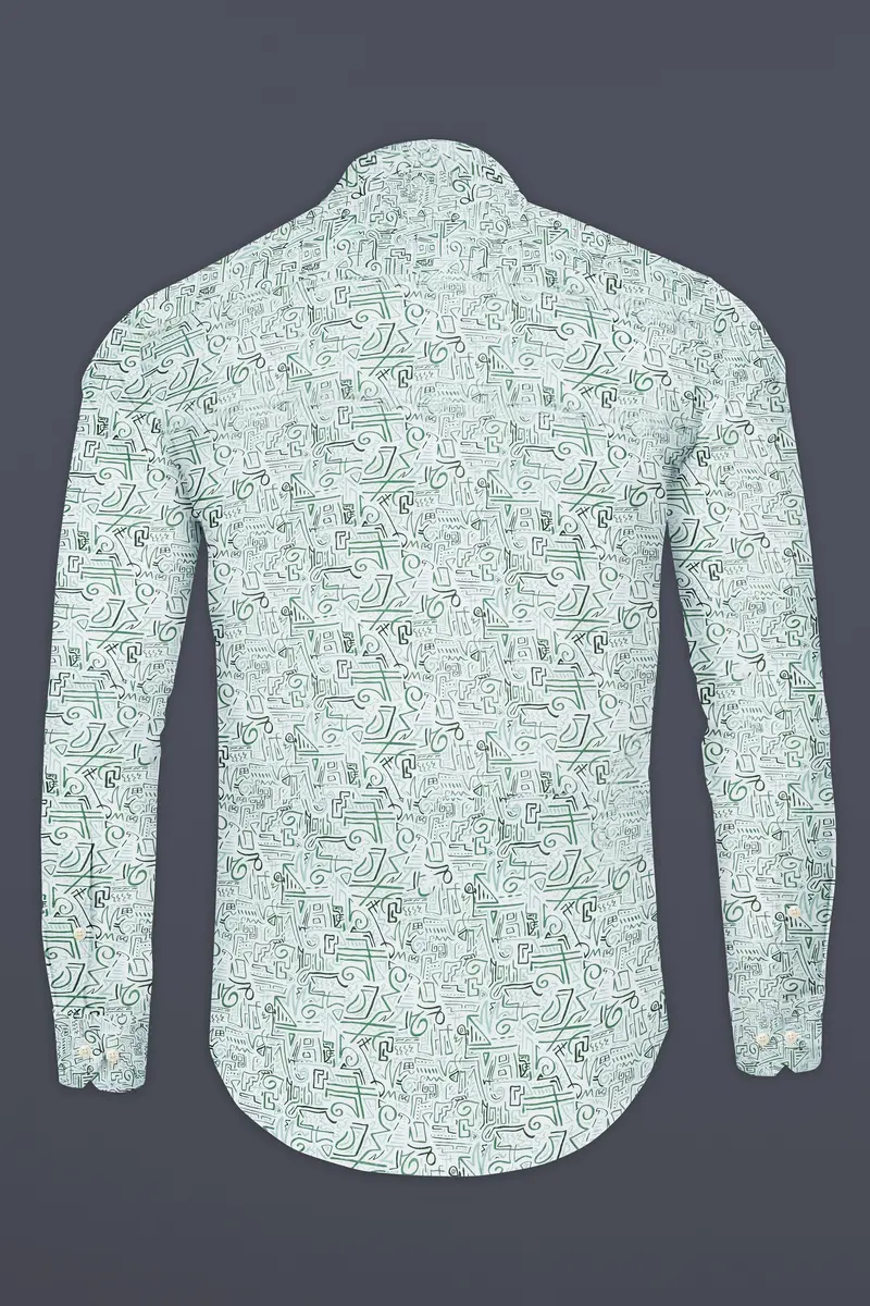 Patina Green Printed Royal Oxford Designer Shirt 7