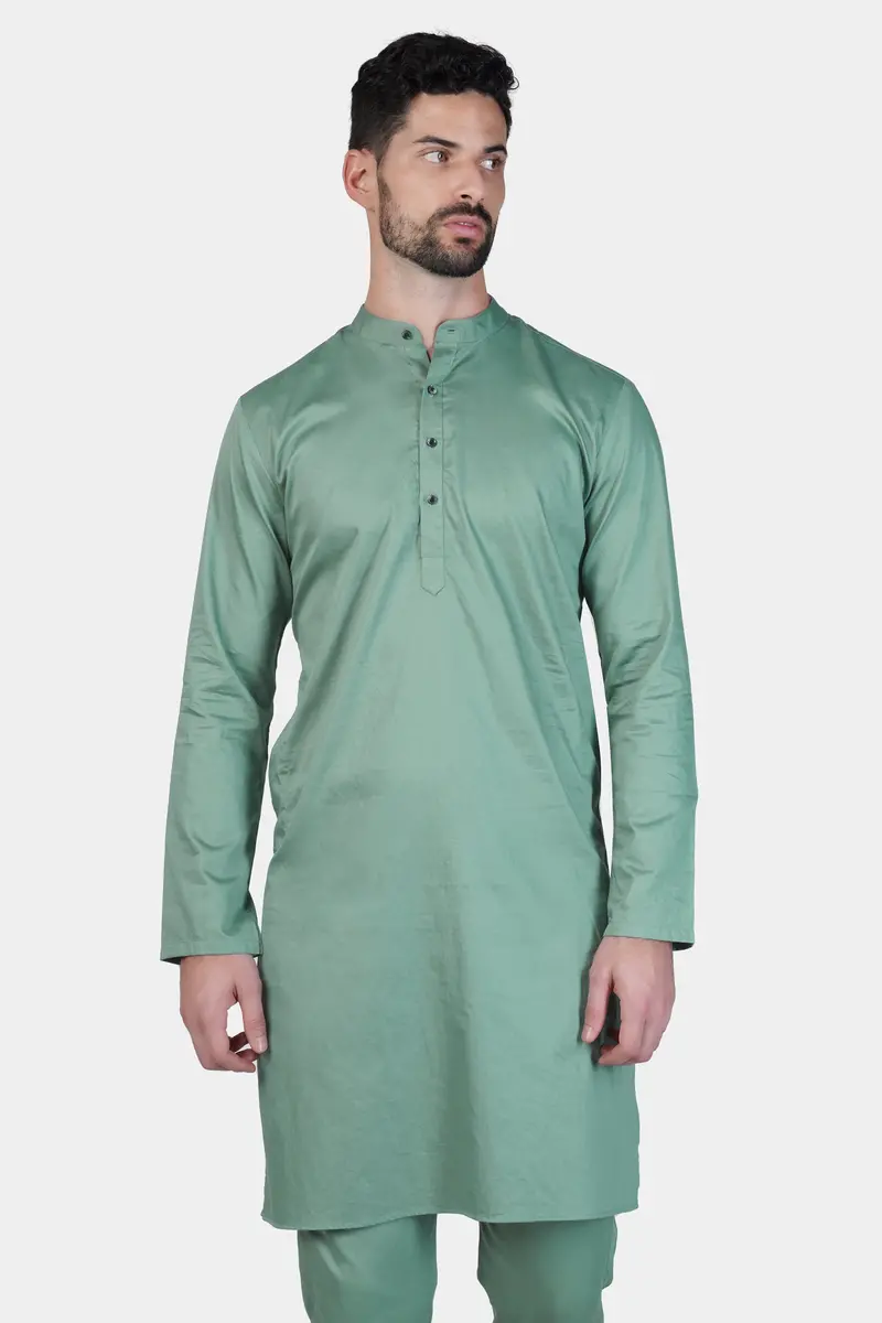 Patina Green Subtle Sheen Super Soft Premium Cotton Kurta 6