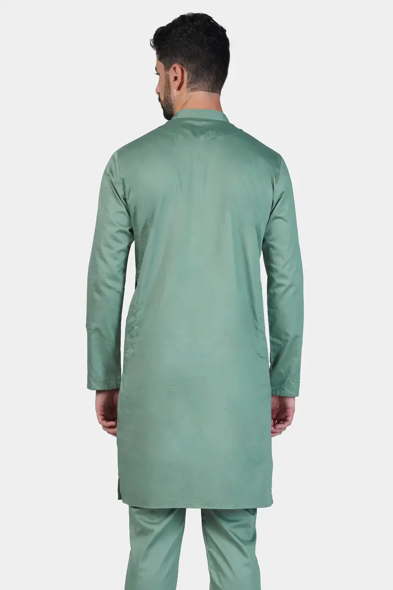 Patina Green Subtle Sheen Super Soft Premium Cotton Kurta 7