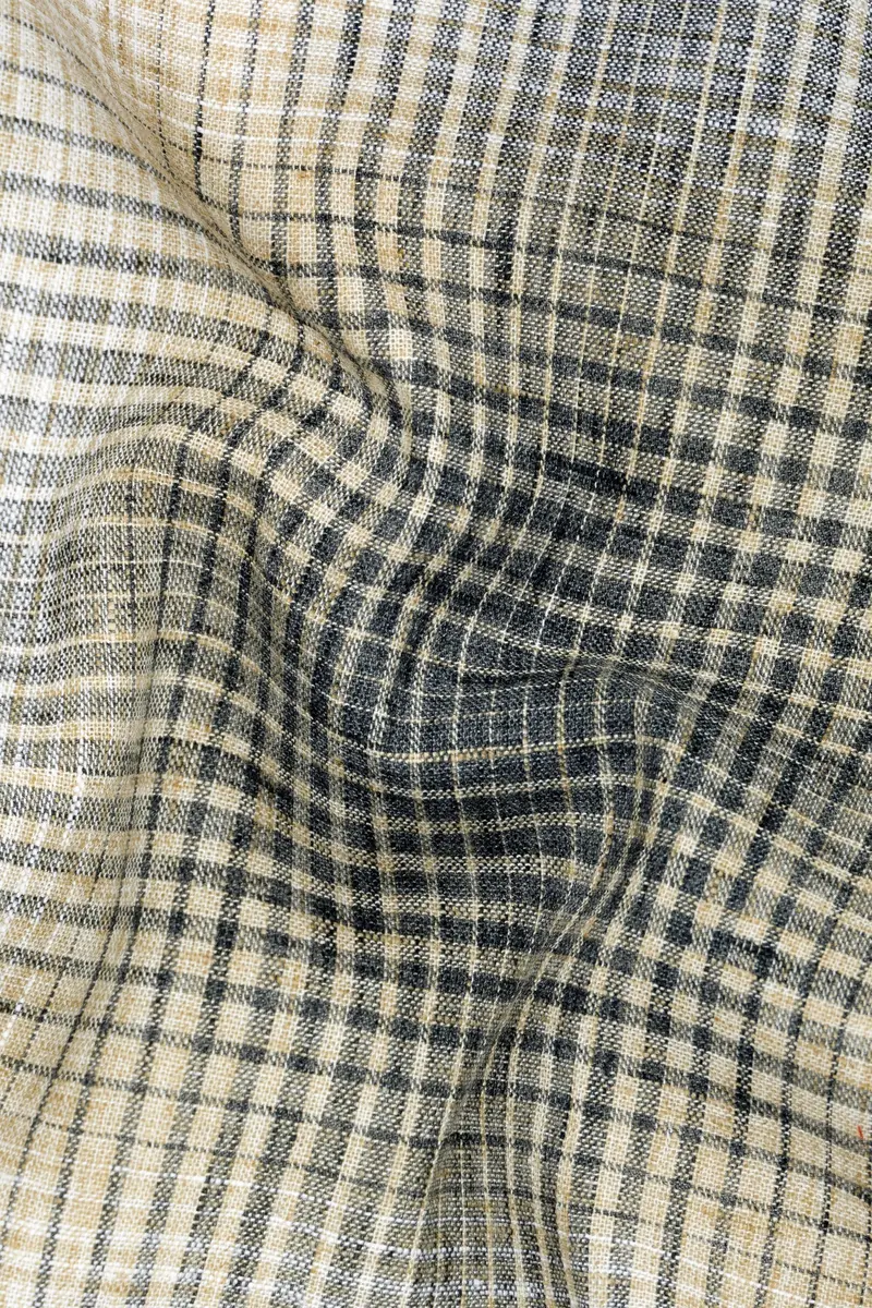 Pavlova Brown And Scarpa Gray Checked Luxurious Linen Shirt 3