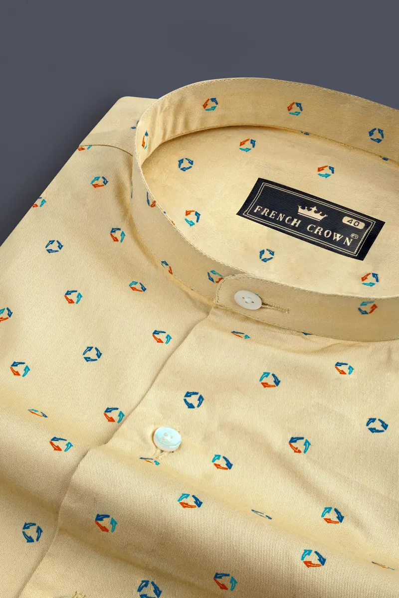 Pavlova Brown Printed Twill Premium Cotton Shirt 1