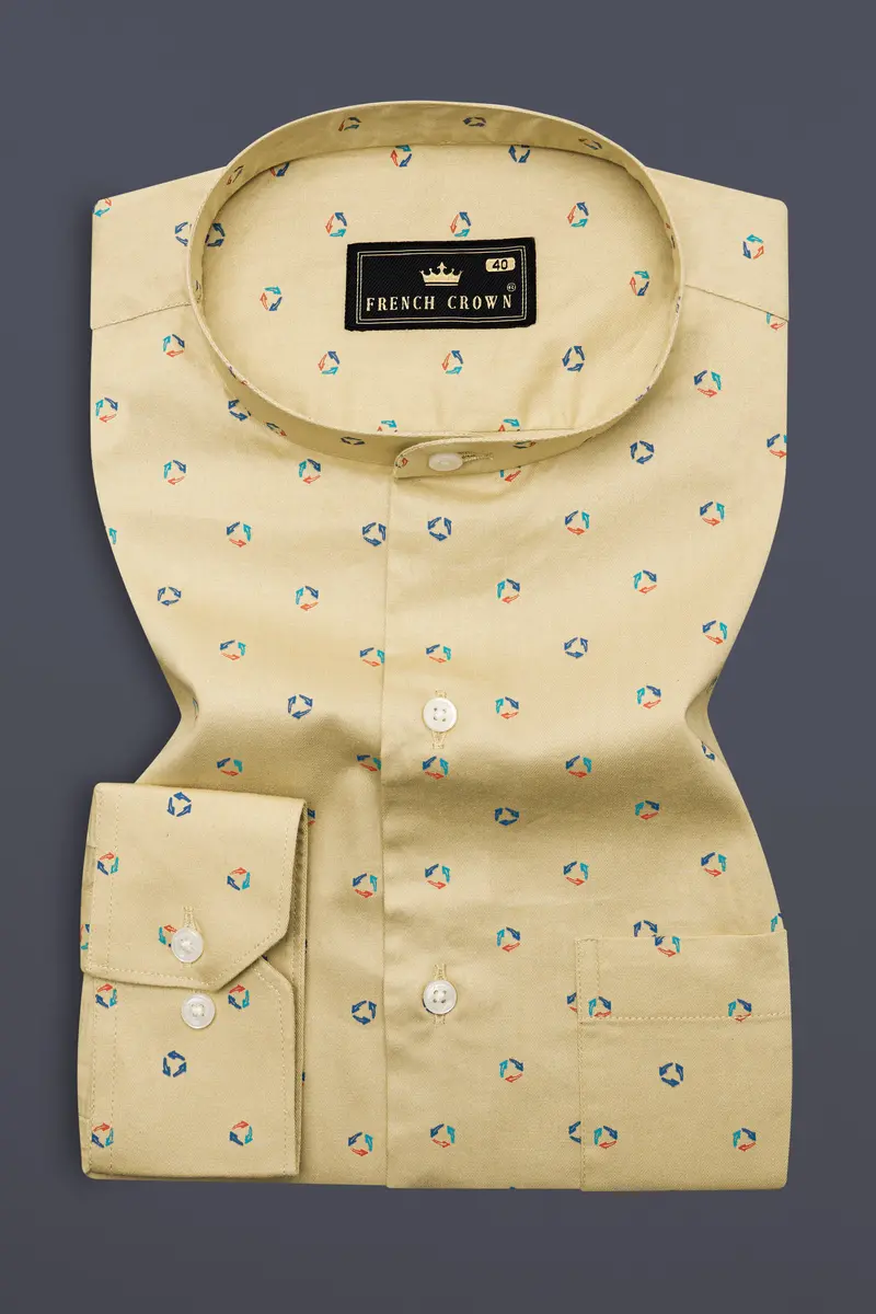 Pavlova Brown Printed Twill Premium Cotton Shirt 3