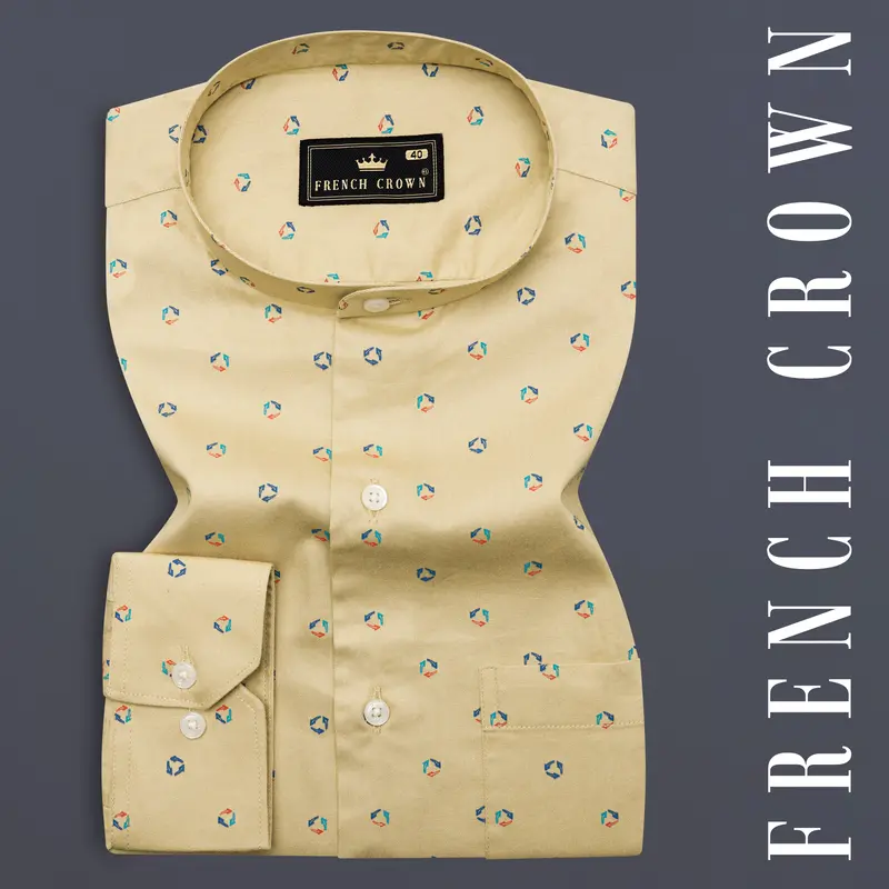 Pavlova Brown Printed Twill Premium Cotton Shirt 7