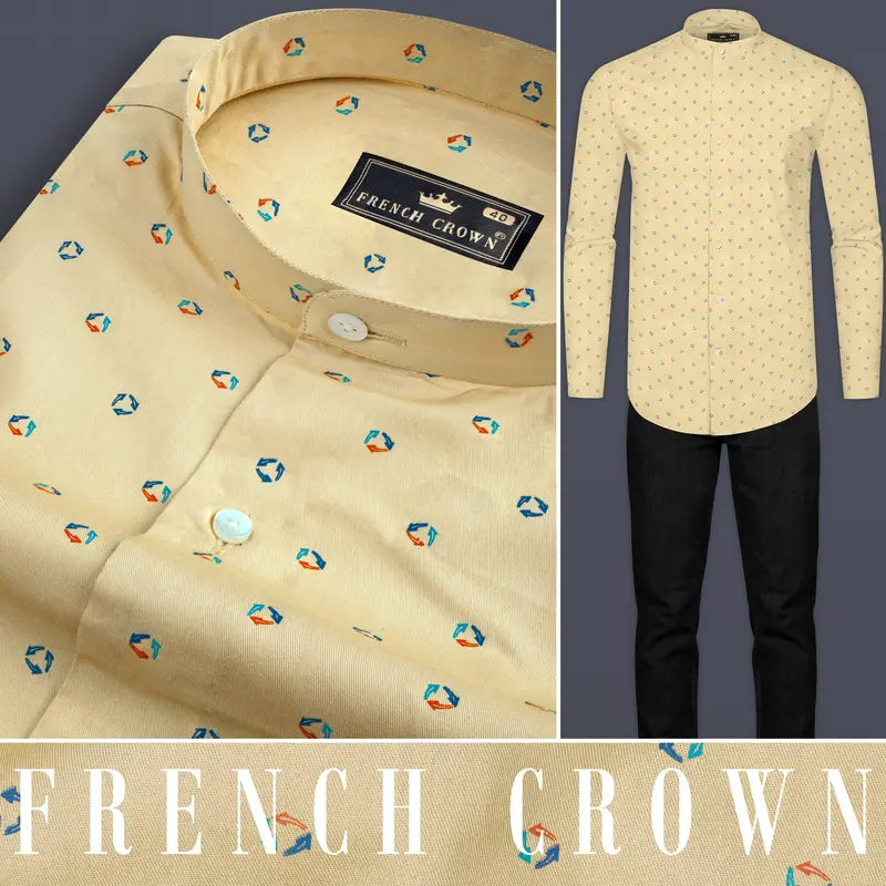 Pavlova Brown Printed Twill Premium Cotton Shirt 8