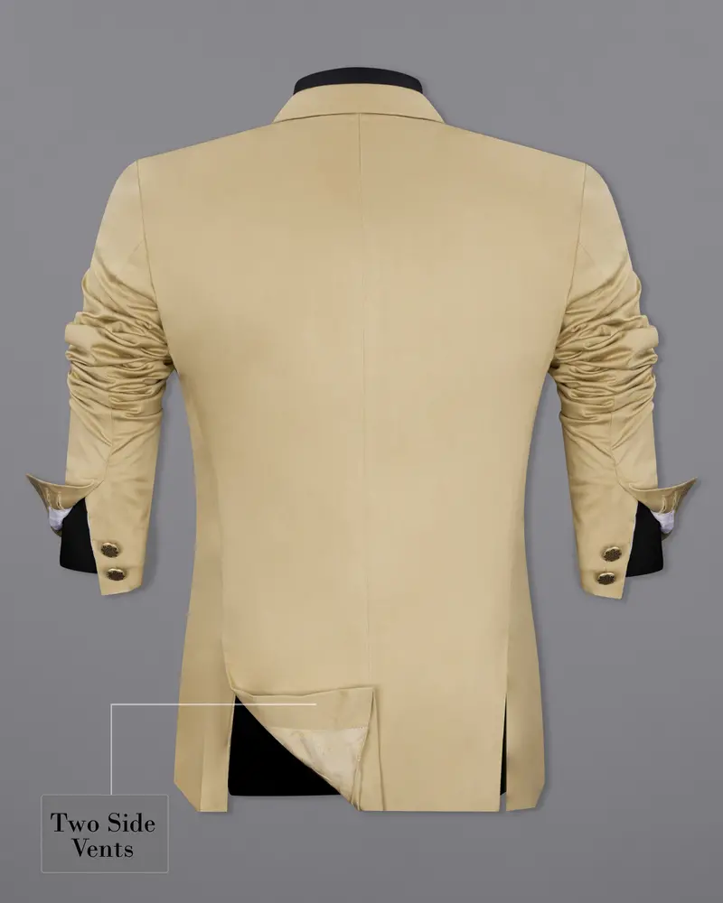 Pavlova Cream Cross Placket Stretchable Premium Cotton Bandhgala Traveler Blazer 8