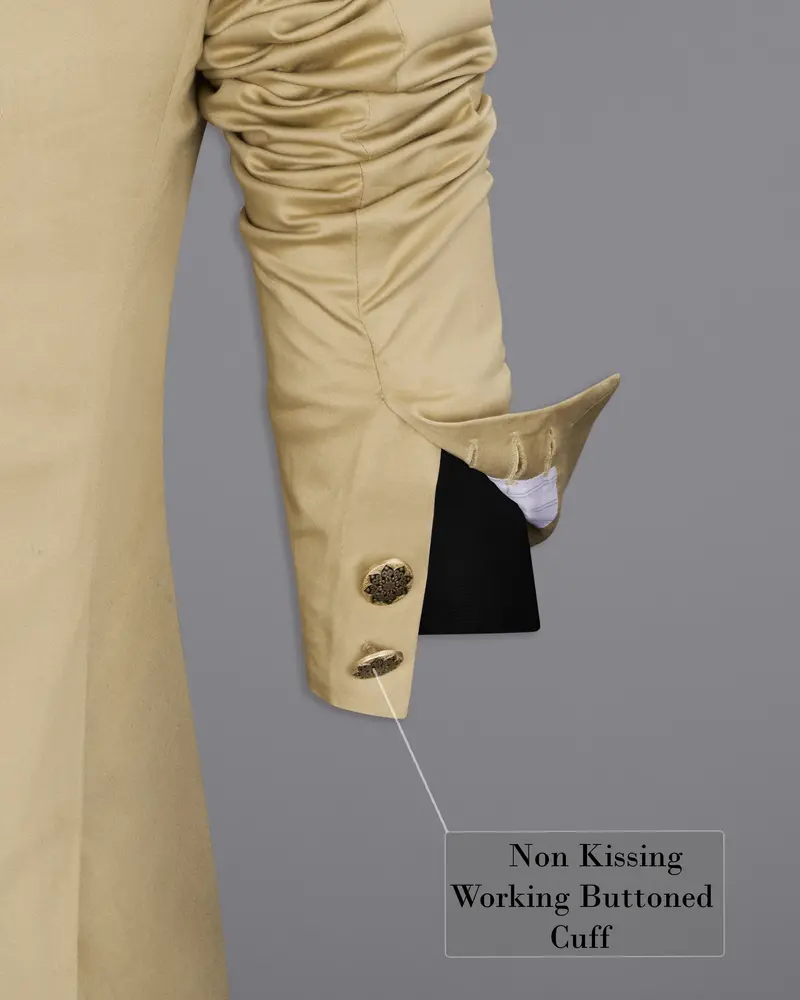 Pavlova Cream Cross Placket Stretchable Premium Cotton Bandhgala Traveler Blazer 9