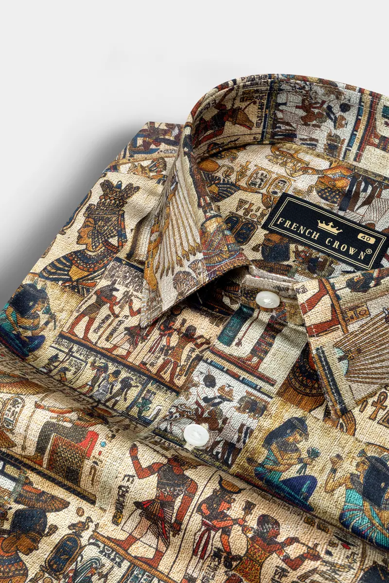 Pavlova Cream Multicolor Art Printed Super Soft Premium Cotton Shirt 1