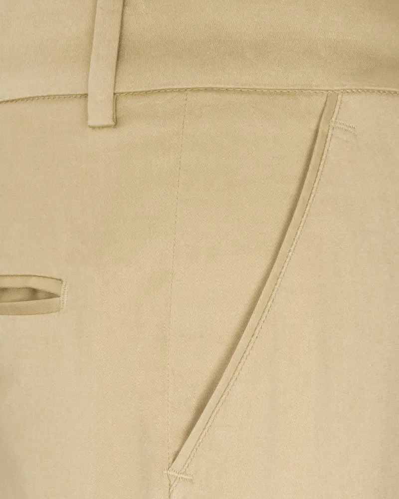 Pavlova Cream Solid Premium Cotton Stretchable Traveler Pant 5