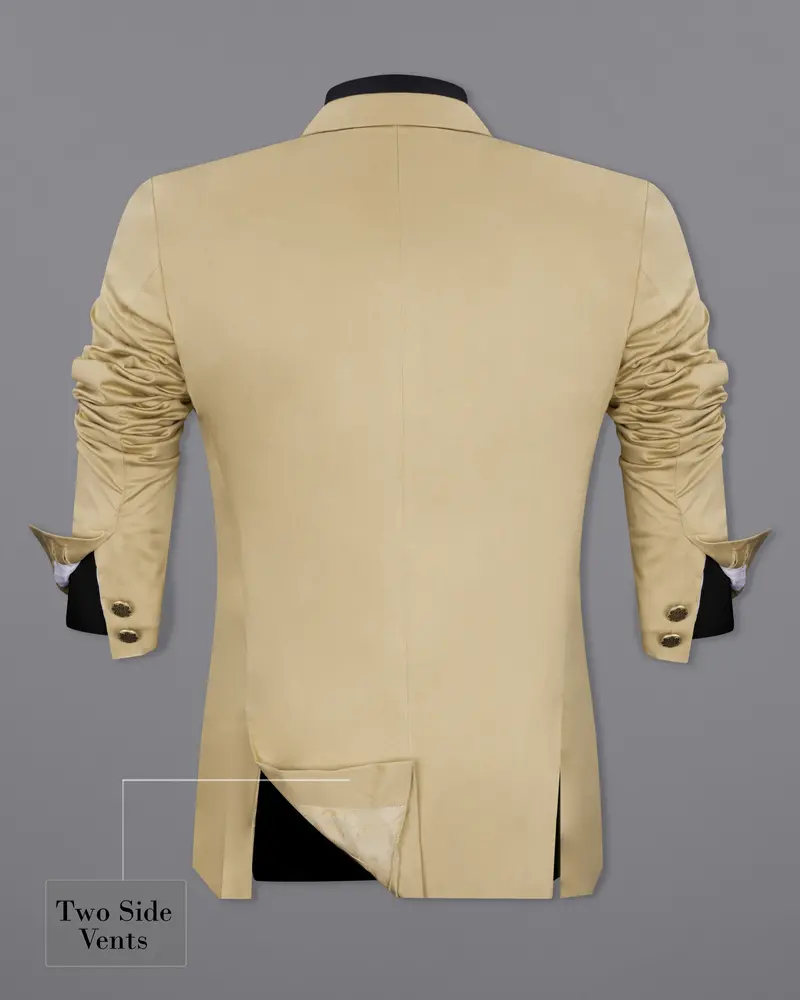 Pavlova Cream Solid Stretchable Premium Cotton Bandhgala Traveler Blazer 8