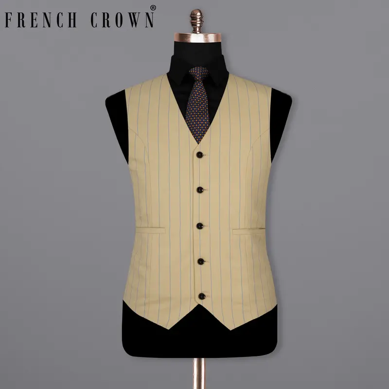 Pavlova Cream Striped Woolrich Waistcoat 1