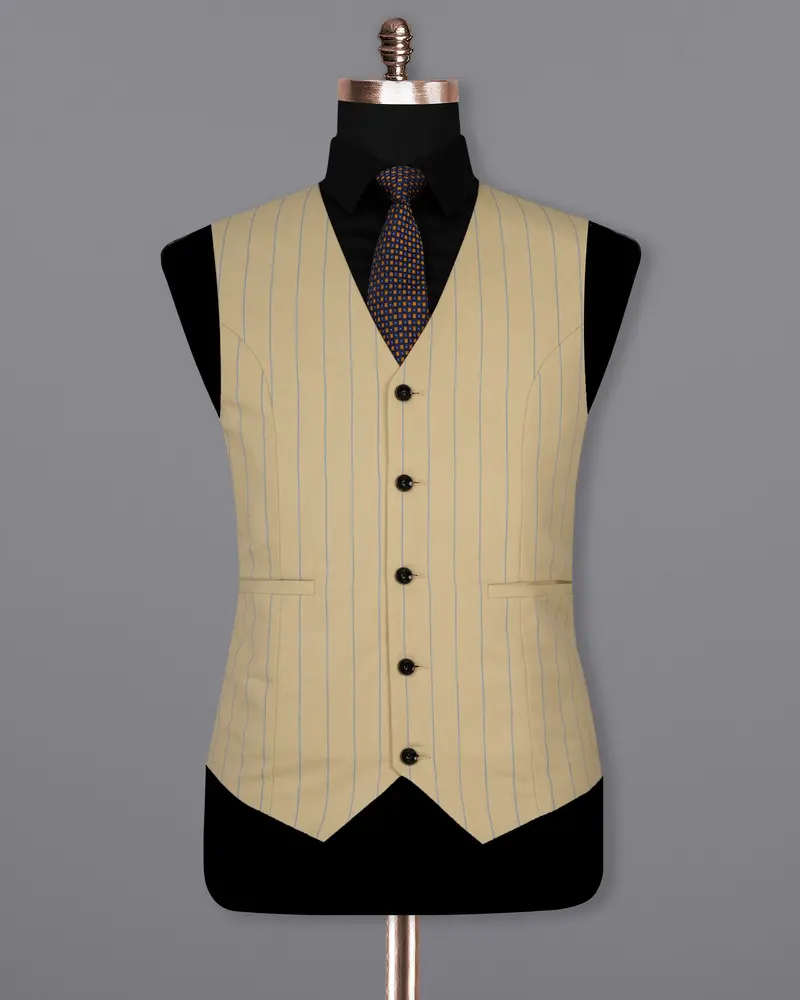 Pavlova Cream Striped Woolrich Waistcoat 2
