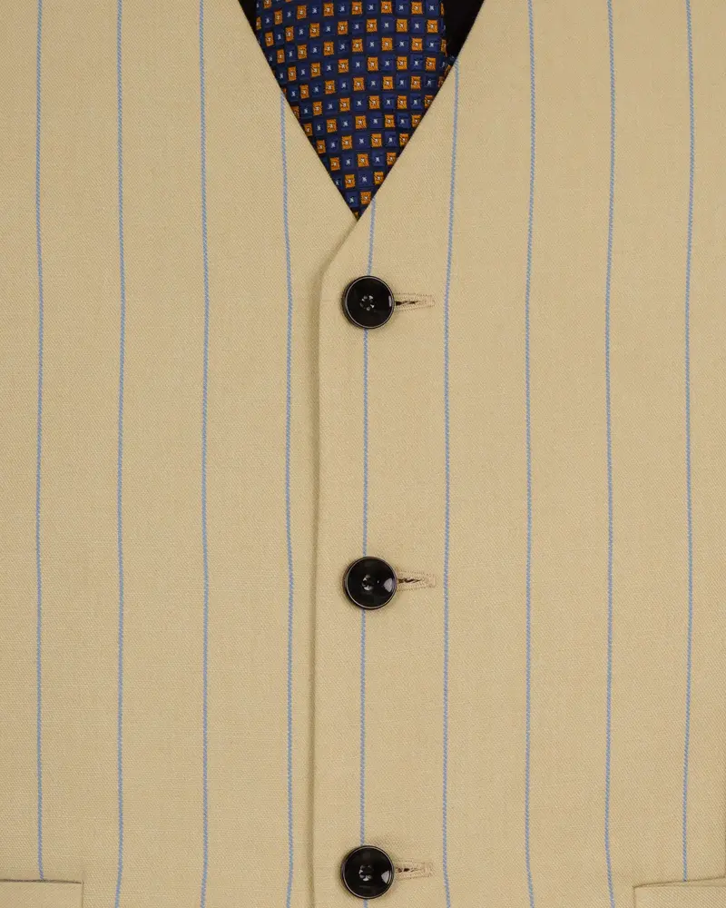 Pavlova Cream Striped Woolrich Waistcoat 5