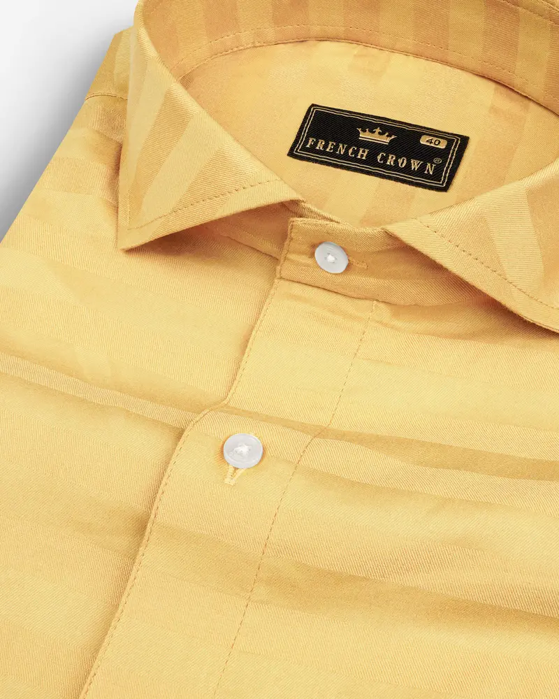 Pavlova Light Orange Dobby Textured Premium Cotton Shirt 1